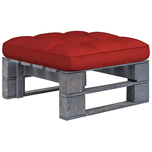 Qnhdfrt Palettenhocker aus imprägniertem Kiefernholz 60 x 60 x 25 cm mit rotem Polyester Kissen Rustikaler Design Hocker für Garten Terrasse und Wohnzimmer Qnhdfrt Palettenhocker aus imprägniertem Kiefernholz 60 x 60 x 25 cm mit rotem Polyester Kissen Rustikaler Design Hocker für Garten Terrasse und Wohnzimmer von Qnhdfrt
