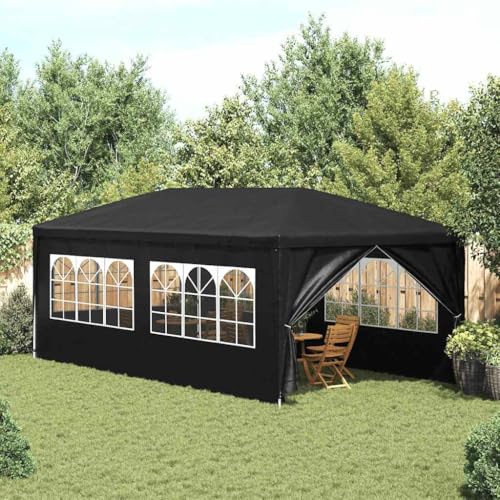 Qnhdfrt Partyzelt 3x6 m Anthrazit Gartenzelt mit UV und wasserbeständigem PE Dach Stahlrahmen für Gartenpartys und Outdoor Events von Qnhdfrt