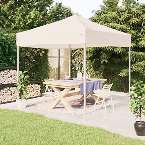Qnhdfrt Partyzelt Faltbar Creme 3x3 m Pavillon Garten Outdoor mit UV Schutz und Wasserdichtem Dach für Grillpartys Camping und Familienfeiern von Qnhdfrt