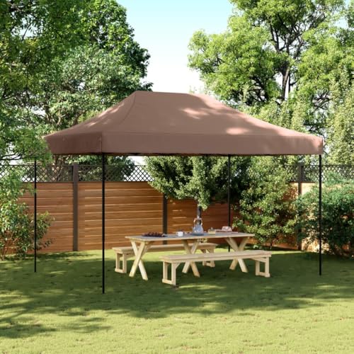 Qnhdfrt Partyzelt Faltbar Pop Up Braun 410 x 279 x 315 cm Wasserdichtes Gartenzelt mit Stabilem Stahlgestell für Outdoor Events Grillpartys und Camping von Qnhdfrt