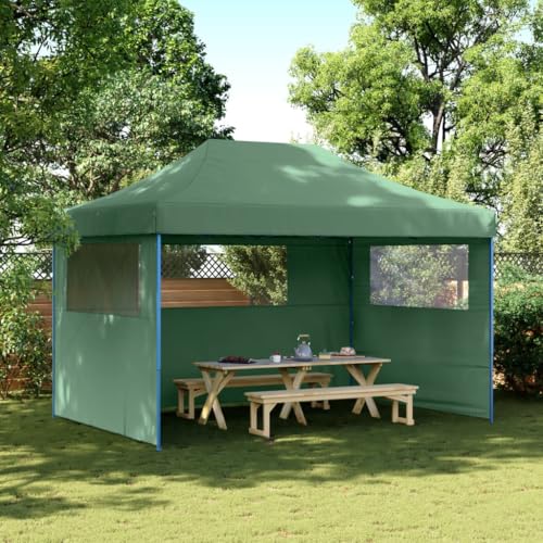 Qnhdfrt Partyzelt Faltbar Pop Up mit 3 Seitenteilen Grün 315 cm Höhe Wasserdichtes Oxford Gewebe für Garten Grillpartys Hochzeiten und Outdoor Events von Qnhdfrt