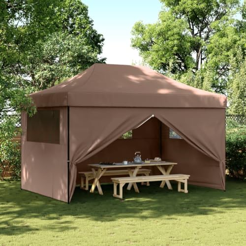 Qnhdfrt Partyzelt Faltbar Pop Up mit 4 Seitenteilen Braun 440 x 292 x 315 cm Gartenzelt Grillpavillon mit PVC Beschichtung Wasserdicht und Stabil für Outdoor Events Camping Hochzeiten Qnhdfrt Partyzelt Faltbar Pop Up mit 4 Seitenteilen Braun 440 x 292 x 315 cm Gartenzelt Grillpavillon mit PVC Beschichtung Wasserdicht und Stabil für Outdoor Events Camping Hochzeiten von Qnhdfrt
