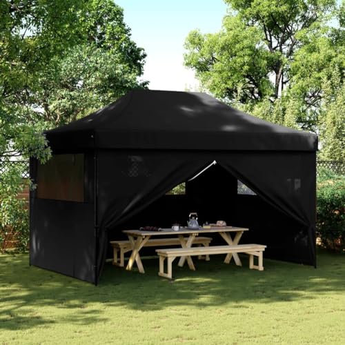 Qnhdfrt Partyzelt Faltbar Pop Up mit 4 Seitenteilen Schwarz 440 x 292 x 315 cm Wasserdichtes Oxford Gewebe für Garten Grillpartys Camping und Outdoor Events Qnhdfrt Partyzelt Faltbar Pop Up mit 4 Seitenteilen Schwarz 440 x 292 x 315 cm Wasserdichtes Oxford Gewebe für Garten Grillpartys Camping und Outdoor Events von Qnhdfrt