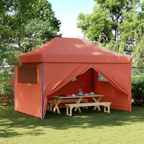 Qnhdfrt Partyzelt Faltbar Pop Up mit 4 Seitenteilen Terrakottarot 410 x 279 x 315 cm Wasserdichtes Oxford Gewebe für Garten Grillpartys und Outdoor Events Qnhdfrt Partyzelt Faltbar Pop Up mit 4 Seitenteilen Terrakottarot 410 x 279 x 315 cm Wasserdichtes Oxford Gewebe für Garten Grillpartys und Outdoor Events von Qnhdfrt