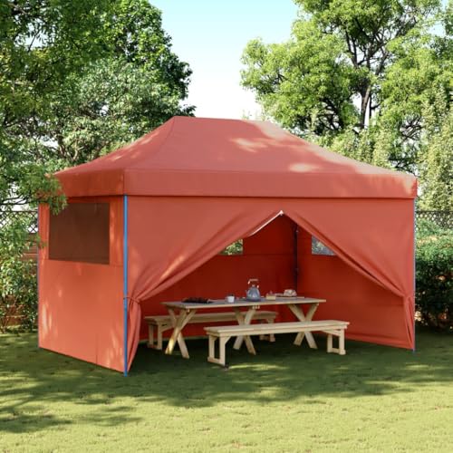 Qnhdfrt Partyzelt Faltbar Pop Up mit 4 Seitenteilen Terrakottarot 440 x 292 x 315 cm Wasserdichtes Oxford Gewebe für Garten Grillpartys Festivals und Outdoor Events Qnhdfrt Partyzelt Faltbar Pop Up mit 4 Seitenteilen Terrakottarot 440 x 292 x 315 cm Wasserdichtes Oxford Gewebe für Garten Grillpartys Festivals und Outdoor Events von Qnhdfrt