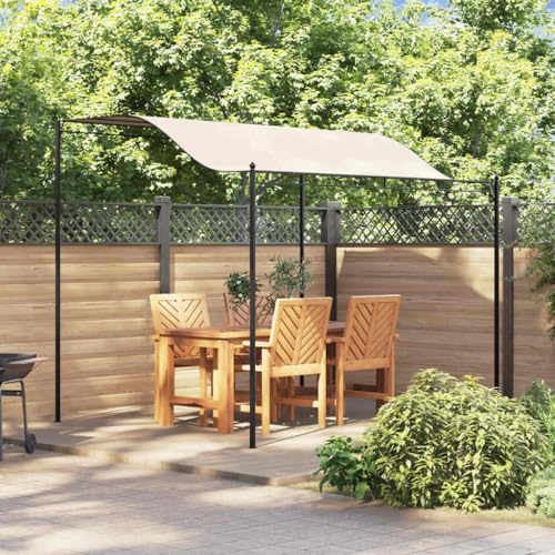 Qnhdfrt Pavillon 3 x 2.4 m Gartenzelt mit Stahlrahmen und Polyesterdach Cremeweiß und Schwarz Robuster Shelter für Camping Grillpartys und Outdoor Events von Qnhdfrt