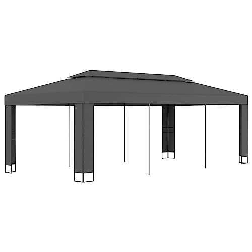 Qnhdfrt Pavillon 3 x 6 m Anthrazit Gartenpavillon mit Doppeldach aus wasserbeständigem Polyester und pulverbeschichtetem Stahl Robust & Langlebig für Grillabende Hochzeiten und Outdoor-Events Qnhdfrt Pavillon 3 x 6 m Anthrazit Gartenpavillon mit Doppeldach aus wasserbeständigem Polyester und pulverbeschichtetem Stahl Robust & Langlebig für Grillabende Hochzeiten und Outdoor-Events von Qnhdfrt