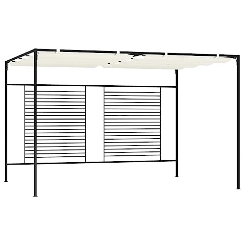 Qnhdfrt Pavillon mit Ausziehbarem Dach 3x4x2,3 m Creme Gartenpavillon aus Stahl und Polyester für Grillabende Picknicks und Outdoor Events von Qnhdfrt