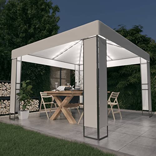 Qnhdfrt Pavillon mit Doppeldach und LED Lichterkette 3x3 m Weiß Robuster Gartenpavillon aus Stahl mit wasserdichtem Polyesterdach für Outdoor Events Qnhdfrt Pavillon mit Doppeldach und LED Lichterkette 3x3 m Weiß Robuster Gartenpavillon aus Stahl mit wasserdichtem Polyesterdach für Outdoor Events von Qnhdfrt