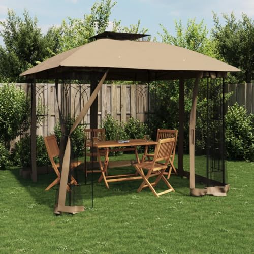 Qnhdfrt Pavillon mit Doppeldach und Netzwänden 2,94x2,94 m Anthrazit Robuster Gartenpavillon aus Stahl für Terrasse Garten und Camping Qnhdfrt Pavillon mit Doppeldach und Netzwänden 2,94x2,94 m Anthrazit Robuster Gartenpavillon aus Stahl für Terrasse Garten und Camping von Qnhdfrt