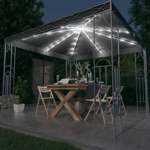 Qnhdfrt Pavillon mit LED-Lichterkette 300x300 cm Anthrazit Klassisches Design mit Solarlichtern für Garten Partyzelt und Outdoor Events Qnhdfrt Pavillon mit LED-Lichterkette 300x300 cm Anthrazit Klassisches Design mit Solarlichtern für Garten Partyzelt und Outdoor Events von Qnhdfrt