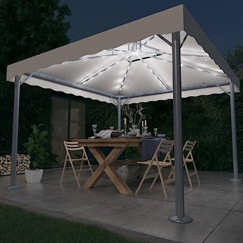 Qnhdfrt Pavillon mit LED Lichterkette 300x300 cm Cremeweiß Aluminium Gartenpavillon mit Solarlichtern für Grillpartys Familienfeiern und Outdoor Events Qnhdfrt Pavillon mit LED Lichterkette 300x300 cm Cremeweiß Aluminium Gartenpavillon mit Solarlichtern für Grillpartys Familienfeiern und Outdoor Events von Qnhdfrt