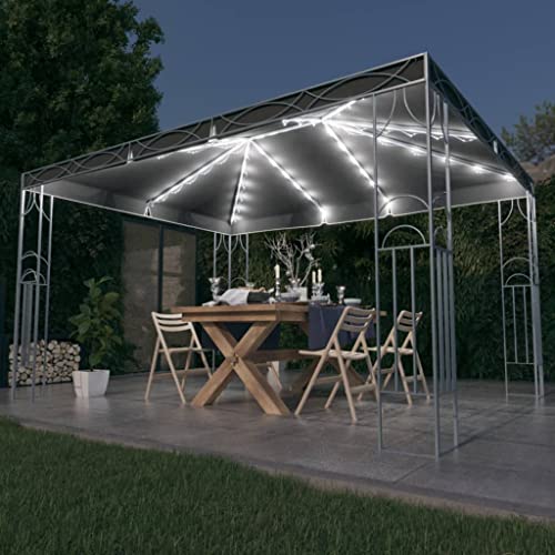 Qnhdfrt Pavillon mit LED-Lichterkette 400x300 cm Anthrazit Klassisches Design mit Solarlichtern und UV-Schutz für Garten Grillpartys und Outdoor-Events Qnhdfrt Pavillon mit LED-Lichterkette 400x300 cm Anthrazit Klassisches Design mit Solarlichtern und UV-Schutz für Garten Grillpartys und Outdoor-Events von Qnhdfrt