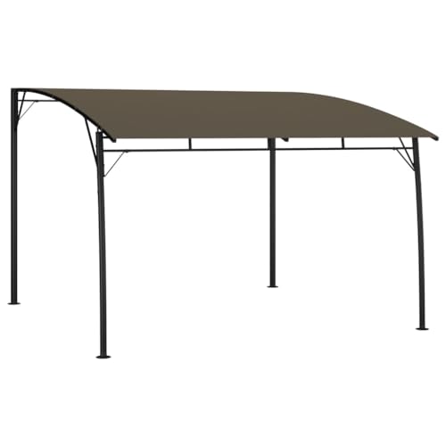 Qnhdfrt Pergola 3x3x2,55 m Gartenpavillon aus pulverbeschichtetem Stahl mit Sonnendach aus Polyester Taupe Robuste Terrassenüberdachung für Gartenparty Carport und Outdoor Events von Qnhdfrt