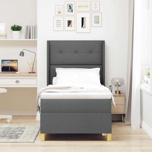 Qnhdfrt Pocket Federkernmatratze Dunkelgrau 90x200 cm Mittelhart mit Atmungsaktivem Bezug für en Schlafkomfort im Schlafzimmer oder Gästezimmer von Qnhdfrt