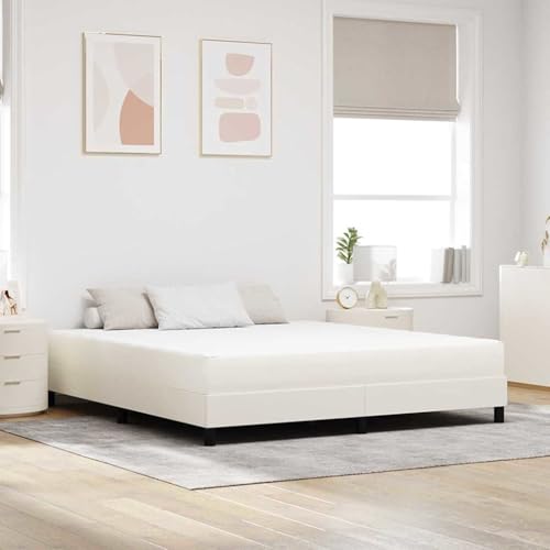 Qnhdfrt Pocketfederkernmatratze 180x200 cm Creme Holzrahmen Modernes Design für Schlafzimmer Doppelbett & Gästebett geeignet von Qnhdfrt