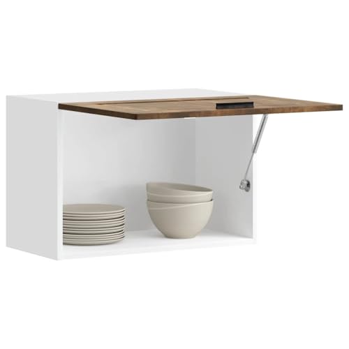 Qnhdfrt Porto Hängeschrank Küche Räuchereiche Holzwerkstoff Wandmontage Schrank 60x31x40cm für e Aufbewahrung Robust und Langlebig von Qnhdfrt