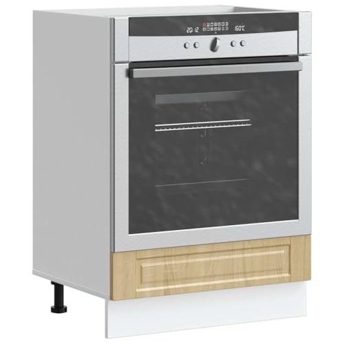 Qnhdfrt Porto Herdumbauschrank Sonoma-Eiche Holzwerkstoff 60x46x81.5cm Küchenschrank mit verstellbaren Füßen und großem Stauraum für Ofen und Mikrowelle in kleinen Küchen von Qnhdfrt