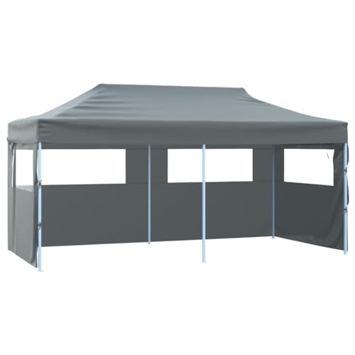 Qnhdfrt Profi Partyzelt Faltbar mit 4 Seitenwänden 3x6m Anthrazit UV und Wasserbeständig für Outdoor Events wie Hochzeiten Camping und Gartenfeste von Qnhdfrt