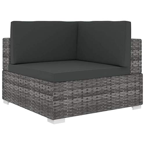 Qnhdfrt Rattan Ecksofa Outdoor PE-Rattan Grau Dunkelgrau Wetterfest Modular Garten Balkon Lounge Qnhdfrt Rattan Ecksofa Outdoor PE-Rattan Grau Dunkelgrau Wetterfest Modular Garten Balkon Lounge von Qnhdfrt