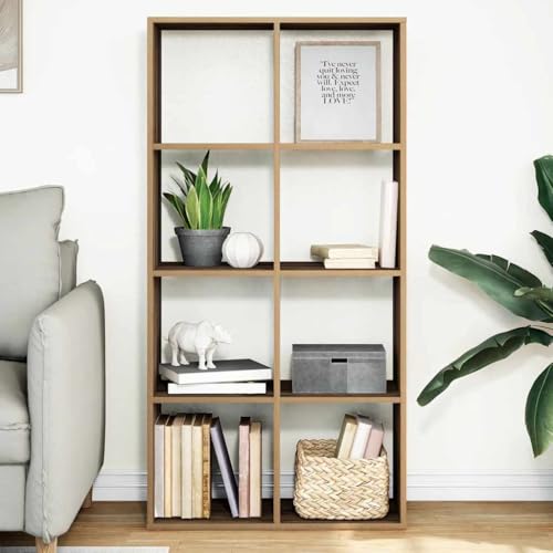 Qnhdfrt Raumteiler-Bücherregal Artisan-Eiche 69,5x29x137,5 cm Schmal Hoch Modernes Design 8 Würfelfächer für Wohnzimmer Büro Schlafzimmer Aufbewahrung von Qnhdfrt