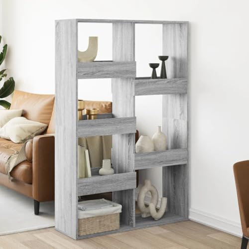 Qnhdfrt Raumteiler Bücherregal Hochschrank schmal Grau Sonoma 100x33x155,5 cm Holzwerkstoff mit 7 Fächern für Wohnzimmer Bad Balkon Qnhdfrt Raumteiler Bücherregal Hochschrank schmal Grau Sonoma 100x33x155,5 cm Holzwerkstoff mit 7 Fächern für Wohnzimmer Bad Balkon von Qnhdfrt