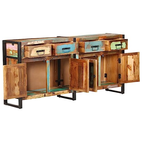 Qnhdfrt Recyceltes Massivholz Sideboard Schrank Aufbewahrungsschrank 172x35x80 cm Vintage Landhausstil Look mit Stahlrahmen für Wohnzimmer Küche Flur Qnhdfrt Recyceltes Massivholz Sideboard Schrank Aufbewahrungsschrank 172x35x80 cm Vintage Landhausstil Look mit Stahlrahmen für Wohnzimmer Küche Flur von Qnhdfrt