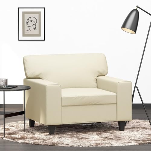 Qnhdfrt Relaxsessel Creme 60 cm Kunstleder mit Metallgestell Bequemer Sessel für Wohnzimmer Balkon Leseecke Qnhdfrt Relaxsessel Creme 60 cm Kunstleder mit Metallgestell Bequemer Sessel für Wohnzimmer Balkon Leseecke von Qnhdfrt