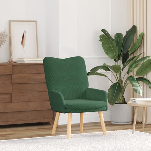 Qnhdfrt Relaxsessel Dschungelgrün Cordstoff Modernes Design Ergonomische Rückenlehne für Wohnzimmer Leseecken Schlafzimmer Kompakt Einzelplatz Indoor von Qnhdfrt
