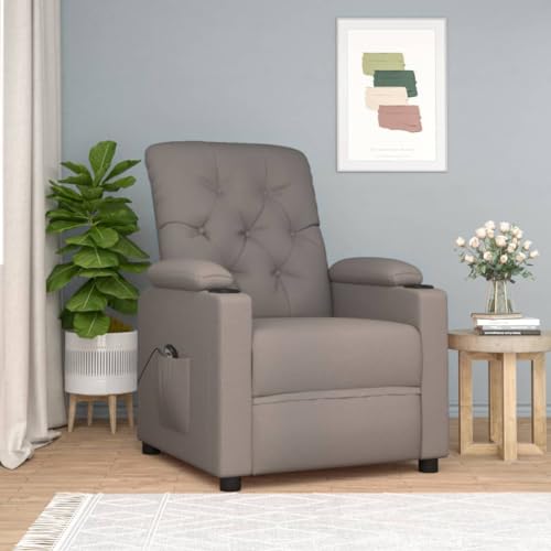 Qnhdfrt Relaxsessel Elektrisch mit Liegefunktion Taupe Stoff Fernsehsessel Kompakt für Wohnzimmer von Qnhdfrt