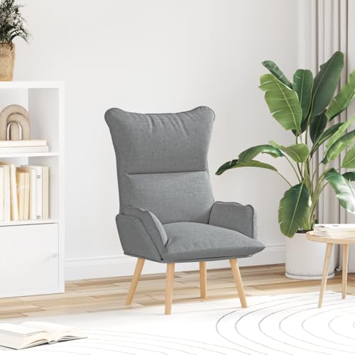 Qnhdfrt Relaxsessel Hellgrau Rechteckig aus Polyester mit gepolsterten Armlehnen ergonomisches Design langlebiger Holzrahmen für Wohnzimmer Schlafzimmer oder Leseecke von Qnhdfrt