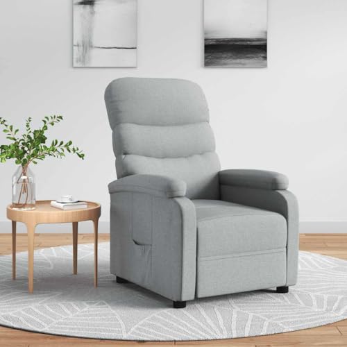 Qnhdfrt Relaxsessel Hellgrau Stoff mit manueller Liegefunktion bequem und stabil für Wohnzimmer Schlafzimmer Balkon Fernsehsessel Qnhdfrt Relaxsessel Hellgrau Stoff mit manueller Liegefunktion bequem und stabil für Wohnzimmer Schlafzimmer Balkon Fernsehsessel von Qnhdfrt