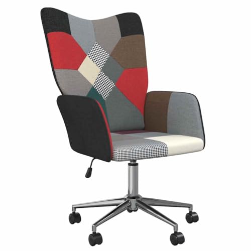 Qnhdfrt Relaxsessel Patchwork mit Gasdruckfeder Höhenverstellbar 61,5x69x94,5-102 cm Mehrfarbig Stoff Polyester Stahlrahmen 360°Drehbar Rollen Lesesessel für Wohnzimmer Schlafzimmer Balkon Qnhdfrt Relaxsessel Patchwork mit Gasdruckfeder Höhenverstellbar 61,5x69x94,5-102 cm Mehrfarbig Stoff Polyester Stahlrahmen 360°Drehbar Rollen Lesesessel für Wohnzimmer Schlafzimmer Balkon von Qnhdfrt