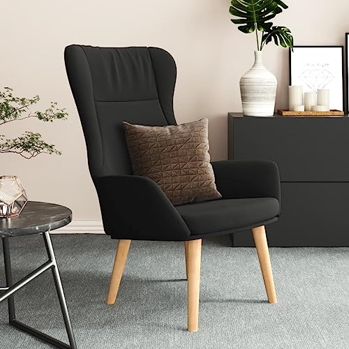Qnhdfrt Relaxsessel Schwarz Stoff Armlehnstuhl mit Robustem Metallrahmen für Wohnzimmer Esszimmer Freizeitbereich Bequem und Langlebig Abmessungen 70x77x94 cm von Qnhdfrt