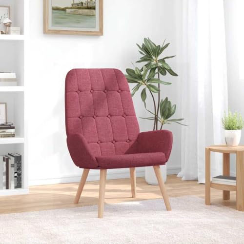 Qnhdfrt Relaxsessel Stoff Weinrot Bequemer Loungesessel mit Dicker Polsterung und Robustem Gestell für Wohnzimmer Schlafzimmer und Büro von Qnhdfrt