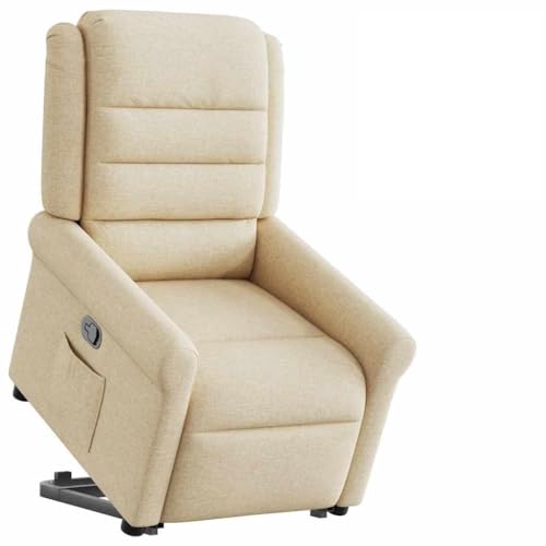 Qnhdfrt Relaxsessel mit Aufstehhilfe Creme Stoff elektrisch 73x91,5x102,5 cm Liegefunktion 135° Rückenlehne Wohnzimmer Schlafzimmer Fernsehsessel für Living Room von Qnhdfrt