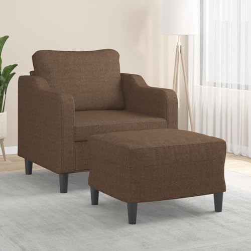 Qnhdfrt Relaxsessel mit Fußhocker Braun 60 cm Stoff Modernes Design Robust und Langlebig für Wohnzimmer Balkon von Qnhdfrt