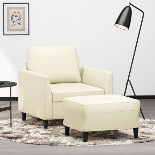 Qnhdfrt Relaxsessel mit Hocker Creme 60 cm Kunstleder - Bequemer Sessel für Wohnzimmer Balkon oder Küche mit modernem Design robustem Gestell und einfacher Reinigung Qnhdfrt Relaxsessel mit Hocker Creme 60 cm Kunstleder - Bequemer Sessel für Wohnzimmer Balkon oder Küche mit modernem Design robustem Gestell und einfacher Reinigung von Qnhdfrt