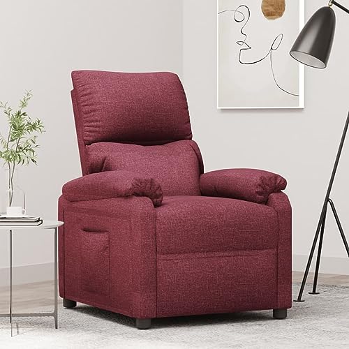 Qnhdfrt Relaxsessel mit manueller Liegefunktion Weinrot Stoff Sessel für Wohnzimmer Schlafzimmer mit Verstellbarer Rückenlehne und Fußteil 71,5x93x98 cm von Qnhdfrt