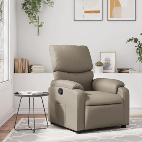 Qnhdfrt Relaxsessel mit manueller Liegefunktion in Cappuccino-Braun Kunstleder für Wohnzimmer Schlafzimmer und Balkon, Fernsehsessel mit Verstellbarer Rückenlehne und bequemen Armlehnen von Qnhdfrt