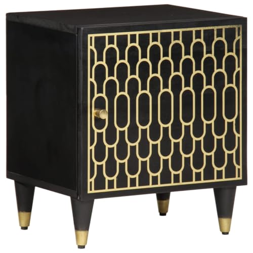 Qnhdfrt Retro Nachttisch aus Massivholz Mango mit Handgeschnitztem Muster 40x33x46 cm Schwarz Beistelltisch für Schlafzimmer Qnhdfrt Retro Nachttisch aus Massivholz Mango mit Handgeschnitztem Muster 40x33x46 cm Schwarz Beistelltisch für Schlafzimmer von Qnhdfrt