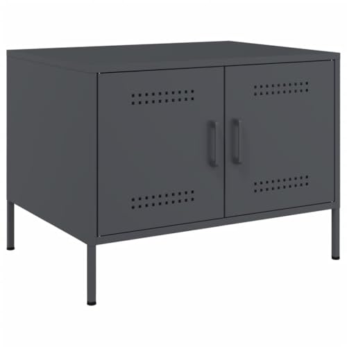 Qnhdfrt Robuster Couchtisch Beistelltisch Anthrazit 68x50x50,5 cm Kaltgewalzter Stahl Industrie-Design mit Verstellbaren Füßen und Stauraum für Wohnzimmer Schlafzimmer Qnhdfrt Robuster Couchtisch Beistelltisch Anthrazit 68x50x50,5 cm Kaltgewalzter Stahl Industrie-Design mit Verstellbaren Füßen und Stauraum für Wohnzimmer Schlafzimmer von Qnhdfrt
