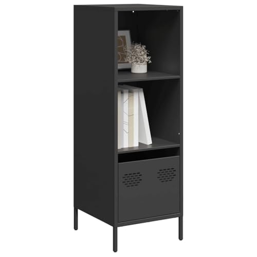 Qnhdfrt Robustes Highboard Schwarz Kaltgewalzter Stahl Kommode mit Schublade und 2 Fächern 35x39x103,5 cm Stabiles Design für Sideboard Wohnzimmer Büro Schlafzimmer Möbel Qnhdfrt Robustes Highboard Schwarz Kaltgewalzter Stahl Kommode mit Schublade und 2 Fächern 35x39x103,5 cm Stabiles Design für Sideboard Wohnzimmer Büro Schlafzimmer Möbel von Qnhdfrt