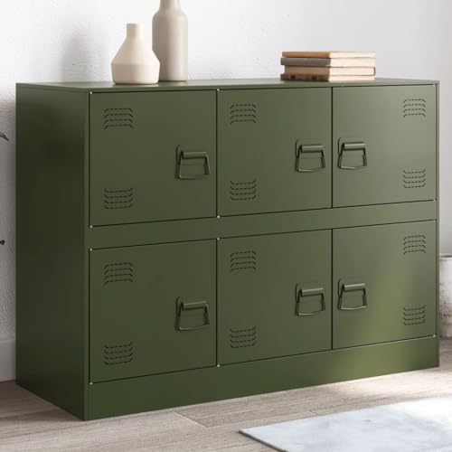 Qnhdfrt Robustes Sideboard Olivgrün 99x39x73 cm Kaltgewalzter Stahl mit 6 Fächern Praktischer Stauraum für Wohnzimmer Küche Flur Qnhdfrt Robustes Sideboard Olivgrün 99x39x73 cm Kaltgewalzter Stahl mit 6 Fächern Praktischer Stauraum für Wohnzimmer Küche Flur von Qnhdfrt