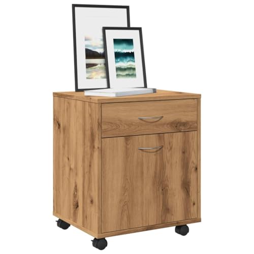 Qnhdfrt Rollcontainer Artisan-Eiche Holzwerkstoff 45x38x54 cm Mobiler Aufbewahrungsschrank mit 4 Rollen für Küche Büro Wohnzimmer Qnhdfrt Rollcontainer Artisan-Eiche Holzwerkstoff 45x38x54 cm Mobiler Aufbewahrungsschrank mit 4 Rollen für Küche Büro Wohnzimmer von Qnhdfrt