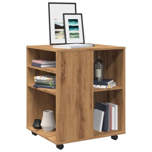 Qnhdfrt Rollschrank Artisan-Eiche Holzwerkstoff 60x53x72 cm Mobiler Lagerschrank mit Rollen für Büro Werkstatt und Haushalt Qnhdfrt Rollschrank Artisan-Eiche Holzwerkstoff 60x53x72 cm Mobiler Lagerschrank mit Rollen für Büro Werkstatt und Haushalt von Qnhdfrt
