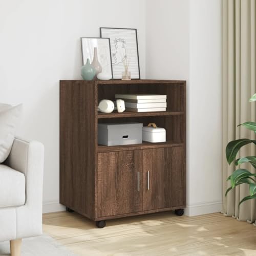 Qnhdfrt Rollschrank Braun Eichen-Optik 60x48x81 cm Holzwerkstoff mit Rollen und Bremsen Praktischer Aufbewahrungsschrank für Büro Wohnzimmer oder Küche Qnhdfrt Rollschrank Braun Eichen-Optik 60x48x81 cm Holzwerkstoff mit Rollen und Bremsen Praktischer Aufbewahrungsschrank für Büro Wohnzimmer oder Küche von Qnhdfrt