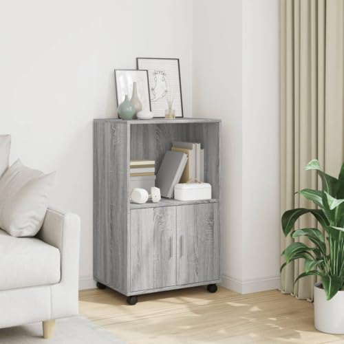 Qnhdfrt Rollschrank Grau Sonoma 55x40x91 cm Holzwerkstoff mit 4 Rollen Langlebig Vielseitig für Küche Wohnzimmer Schlafzimmer Qnhdfrt Rollschrank Grau Sonoma 55x40x91 cm Holzwerkstoff mit 4 Rollen Langlebig Vielseitig für Küche Wohnzimmer Schlafzimmer von Qnhdfrt