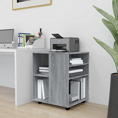 Qnhdfrt Rollschrank Grau Sonoma 60x53x72 cm aus Holzwerkstoff mit 4 Rollen Mobil und Stabil für Büro Lagerung Organizer Qnhdfrt Rollschrank Grau Sonoma 60x53x72 cm aus Holzwerkstoff mit 4 Rollen Mobil und Stabil für Büro Lagerung Organizer von Qnhdfrt