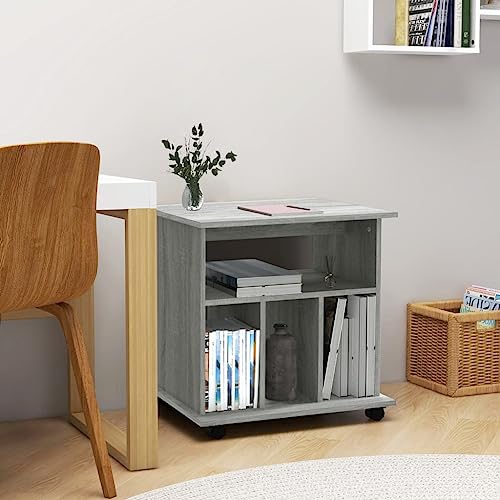 Qnhdfrt Rollschrank Grau Sonoma mit 4 Fächern Holzwerkstoff 60x45x60 cm mobiler Aufbewahrungsschrank für Büro und Haushalt Qnhdfrt Rollschrank Grau Sonoma mit 4 Fächern Holzwerkstoff 60x45x60 cm mobiler Aufbewahrungsschrank für Büro und Haushalt von Qnhdfrt